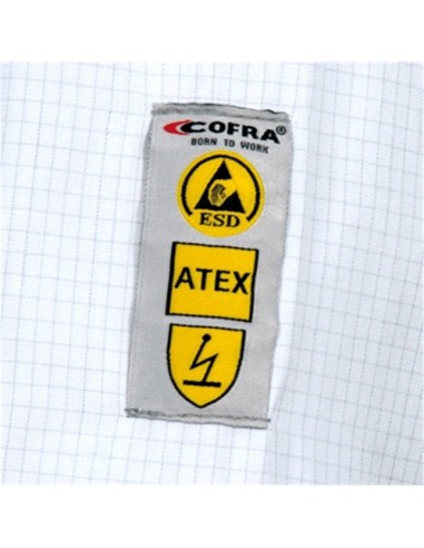 Camice da lavoro Electrostatic per ambienti Atex e Esd colore bianco 