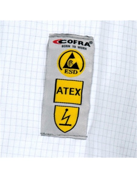 Camice da lavoro Electrostatic per ambienti Atex e Esd colore bianco 