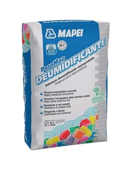 Intonaco monoprodotto Poromap deumidificante da 20 kg 