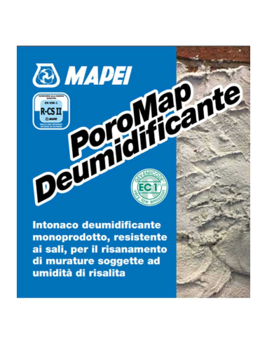 Intonaco monoprodotto Poromap deumidificante da 20 kg 