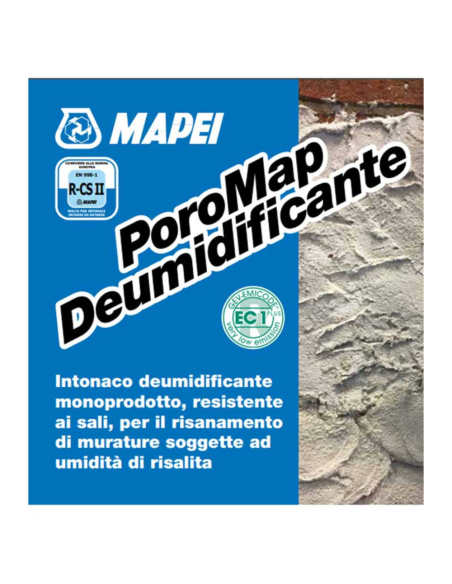 Intonaco monoprodotto Poromap deumidificante da 20 kg 
