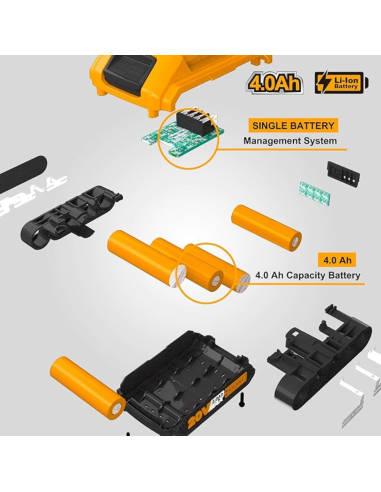 Batteria Ioni Litio 20V 4AH Indicatore LED Potenza Costante Strumenti elettrici