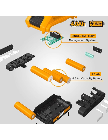Batteria Ioni Litio 20V 4AH Indicatore LED Potenza Costante Strumenti elettrici