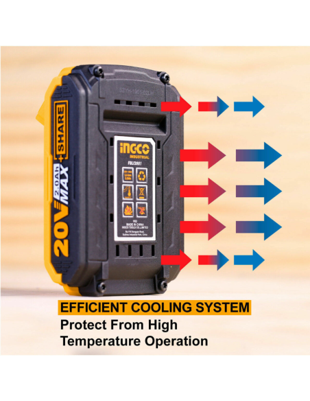 Batteria Ioni Litio 20V 2AH Indicatore LED Potenza Costante Strumenti elettrici