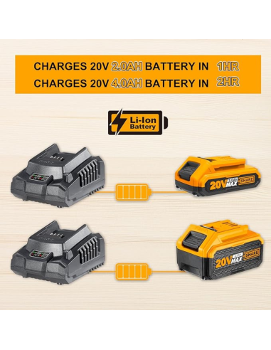 Batteria Ioni Litio 20V 2AH Indicatore LED Potenza Costante Strumenti elettrici
