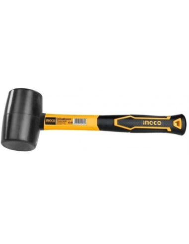 Martello in gomma nera con impugnatura in vetroresina da 450 gr 