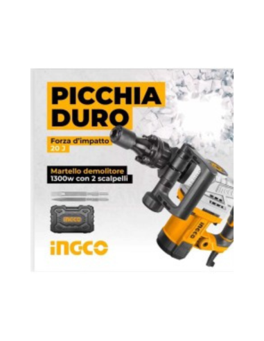 Martello demolitore da 1300 watt con due scalpelli e valigetta PDB130018
