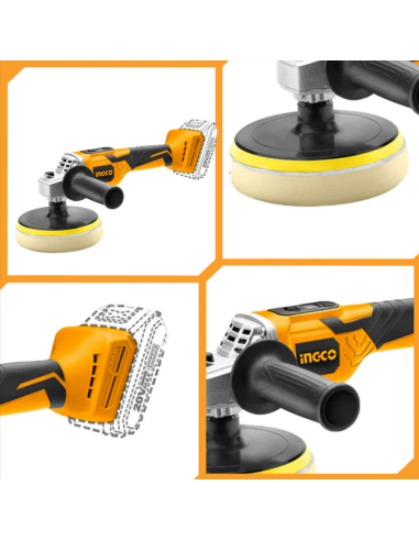 Lucidatrice A Batteria Litio 20V Nuda Senza Fili Velocità Regolabile 150MM