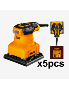 Levigatrice Palmare A Filo 240 W 5 Fogli Carta Abrasiva + Spazzole Ricambio  2