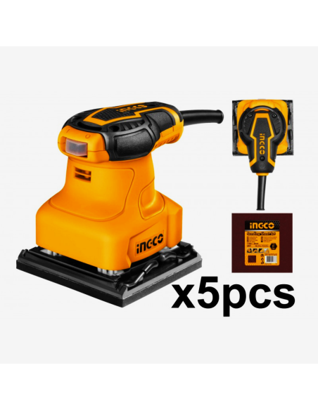 Levigatrice Palmare A Filo 240 W 5 Fogli Carta Abrasiva + Spazzole Ricambio 