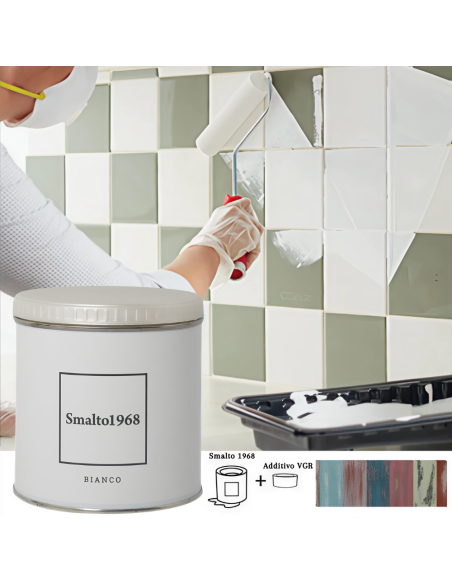 Smalto1968 Base Acqua VGR Piastrelle Ceramiche Supporti Difficili L 0.5