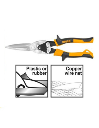 Cesoia Lattoniere Dritta Professionale 300 mm Taglio Plastica Gomma Ottone 0,5mm