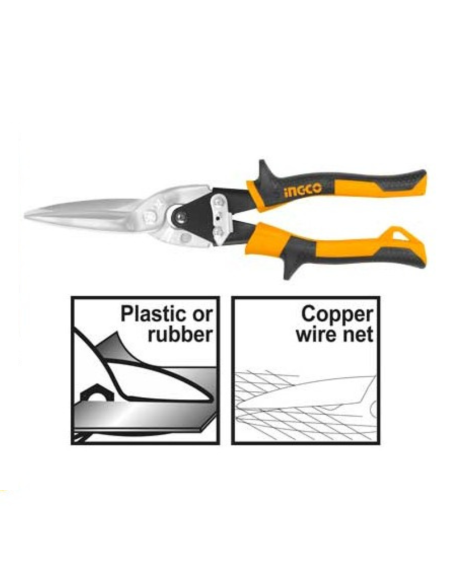 Cesoia Lattoniere Dritta Professionale 300 mm Taglio Plastica Gomma Ottone 0,5mm
