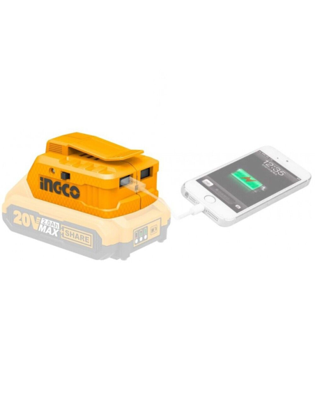Caricatore Portatile Tensione 20V USB Nudo Batterie Cantiere Telefono Tablet
