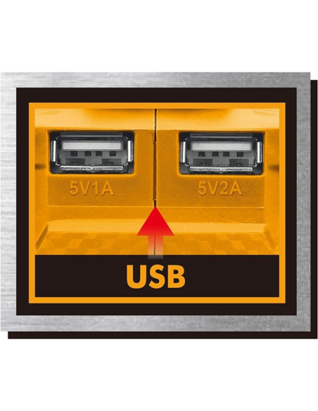 Caricatore Portatile Tensione 20V USB Nudo Batterie Cantiere Telefono Tablet