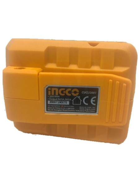 Caricatore Portatile Tensione 20V USB Nudo Batterie Cantiere Telefono Tablet