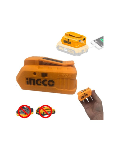 Caricatore Portatile Tensione 20V USB Nudo Batterie Cantiere Telefono Tablet