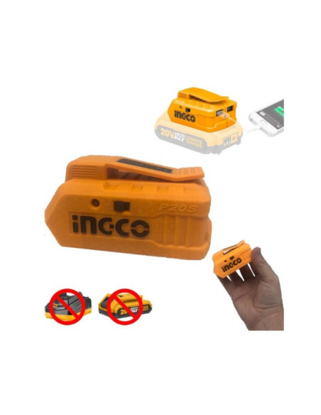 Caricatore Portatile Tensione 20V USB Nudo Batterie Cantiere Telefono Tablet