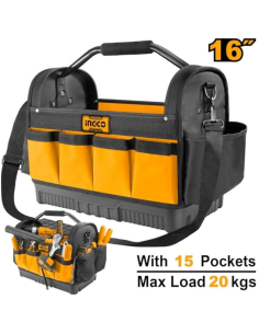 Borsa Porta Attrezzi 15 Tasche Base Rigida Organizzazione Utensili cm 40 