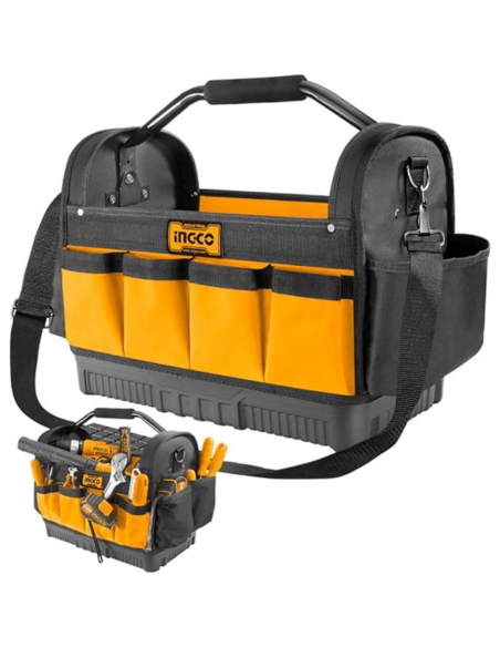 Borsa Porta Attrezzi 15 Tasche Base Rigida Organizzazione Utensili cm 40 