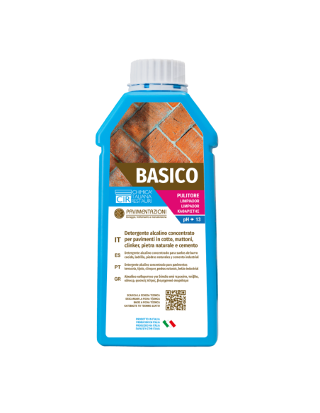 Detergente alcalino concentrato sgrassante per pavimenti da 1 lt Basico