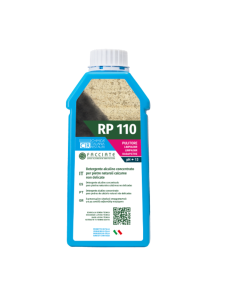 Detergente a PH alcalino concentrato per pietre calcaree RP 110 da 1 lt 