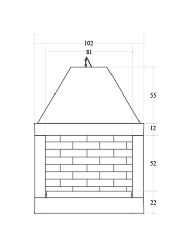 Camino Legna Prefabbricato Refrattario Focolare Semiaperto Su Due Lati QR100F2L