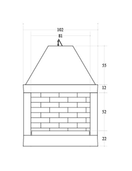 Camino Legna Prefabbricato Refrattario Focolare Semiaperto Su Due Lati QR100F2L