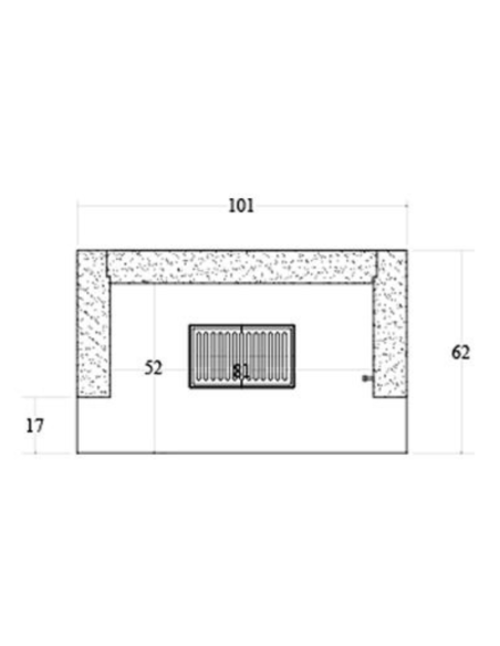 Camino Legna Prefabbricato Refrattario Focolare Semiaperto Su Due Lati QR100F2L