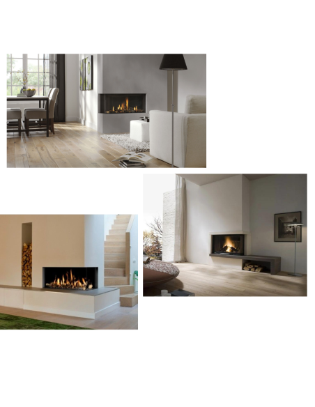 Camino A Legna Prefabbricato Refrattario Focolare Aperto Reversibile DS110REF 
