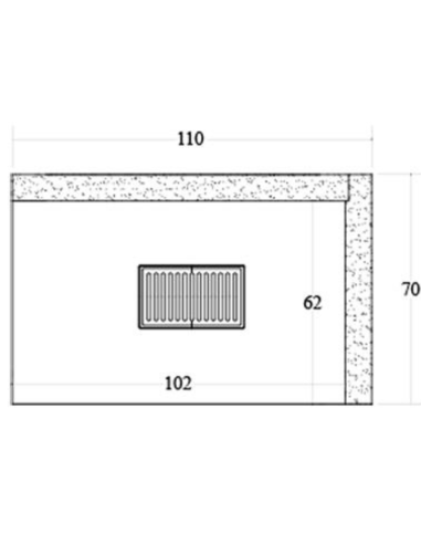 Camino A Legna Prefabbricato Refrattario Focolare Aperto Reversibile DS110REF 