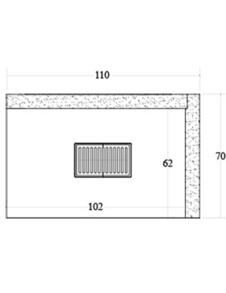 Camino A Legna Prefabbricato Refrattario Focolare Aperto Reversibile DS110REF 