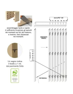 Controtelaio in abete per muratura 200 x 104 cm da 12 cm 2