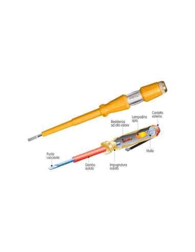 Cacciavite Cercafase Analizzatore Rete Tensione Sistemi Elettrici 140 mm x 3 mm
