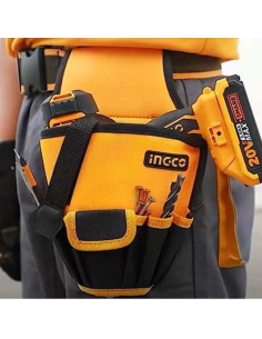 Fodero Porta Attrezzi Avvitatore Trapano Utensili 6 Tasche Cintura Inclusa 2