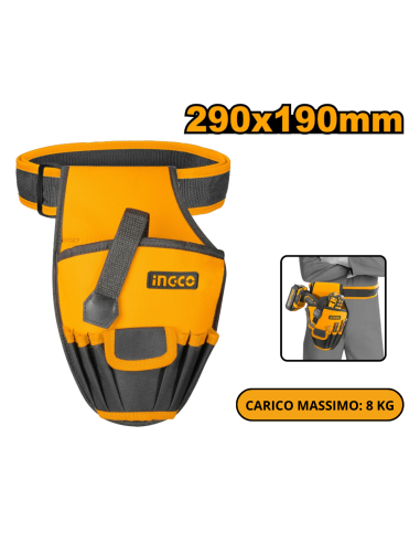 Fodero Porta Attrezzi Avvitatore Trapano Utensili 6 Tasche Cintura Inclusa