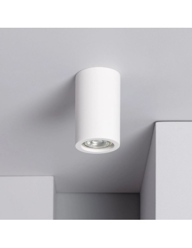 Applique Lampada Gesso Bianco Verniciabile da Soffitto Ø 70 mm x L. 170 mm 