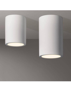 Applique Lampada Gesso Bianco Verniciabile da Soffitto Ø 70 mm x L. 170 mm  2