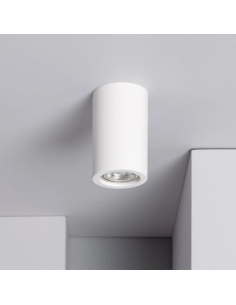 Applique Lampada Gesso Bianco Verniciabile da Soffitto Ø 70 mm x L. 140 mm 