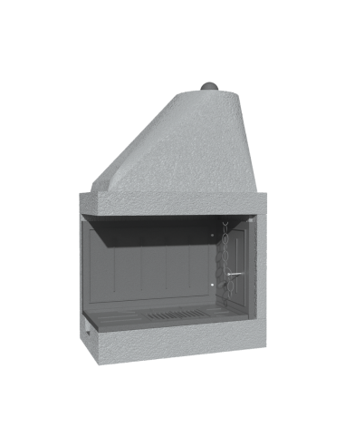 Camino Legna Prefabbricato Ghisa Focolare Aperto Reversibile DS90TGH Calore