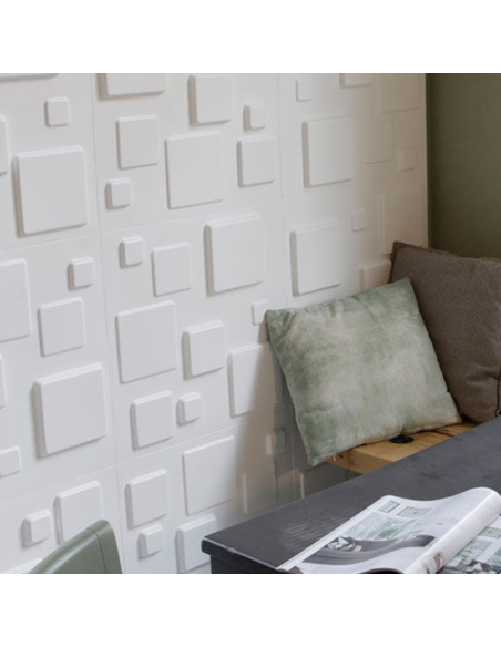 Rivestimento Fibra Naturale Parete 3D Decorazione Ecologico Geometrico Conf 3 mq