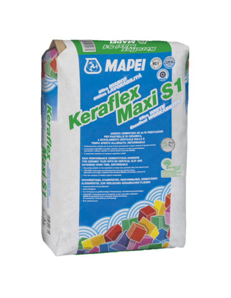 Adesivo Piastrelle Pavimento Cementizi Keraflex Maxi S1 Zero Grigio Sacco  25 kg