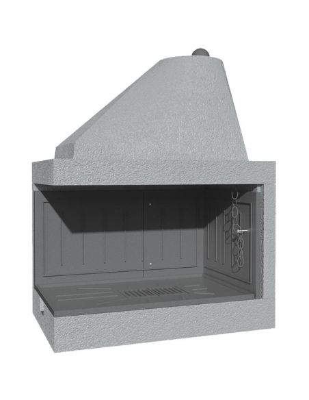 Camino Legna Prefabbricato Ghisa Focolare Aperto Reversibile DS110TGH Calore