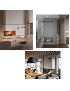 Camino Legna Prefabbricato Ghisa Focolare Aperto Reversibile DS110TGH Calore 2