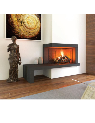 Camino Legna Prefabbricato Ghisa Focolare Aperto Reversibile DS110TGH Calore