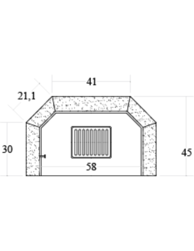 Camino Legna Prefabbricato Refrattario Focolare Aperto M80REF Riscaldamento 