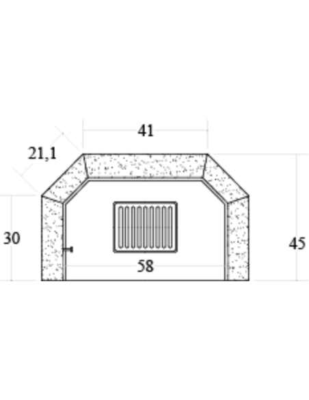 Camino Legna Prefabbricato Refrattario Focolare Aperto M80REF Riscaldamento 