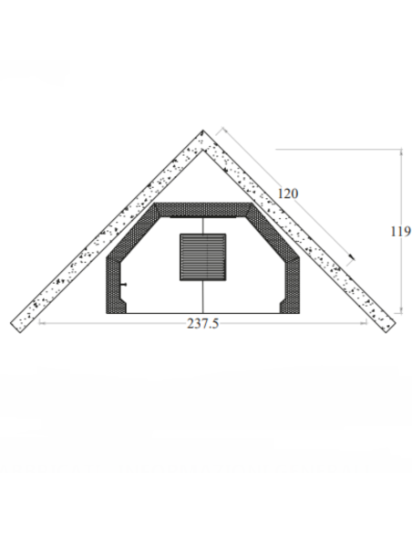 Camino Legna Prefabbricato Refrattario Focolare Aperto M140REF Riscaldamento 