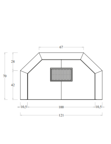 Camino Legna Prefabbricato Refrattario Focolare Aperto M120REF Riscaldamento 