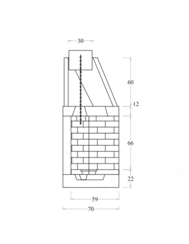 Camino Legna Prefabbricato Refrattario Focolare Aperto M120REF Riscaldamento 